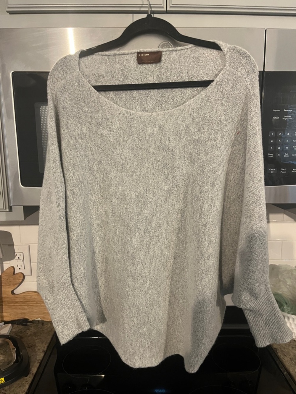 Kerisma Light Gray Scoop Neck Pullover Sweater size s/m